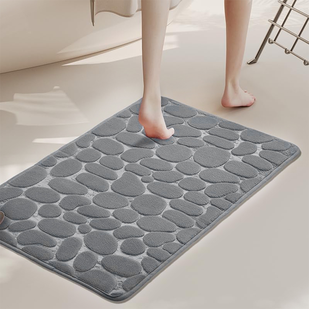 Imagem do produto KIT1-KIT4 Tapete De Banho Antiderrapante Absorvente De Água Com Padrão De Pedra Para Banheiro 60x40cm 4