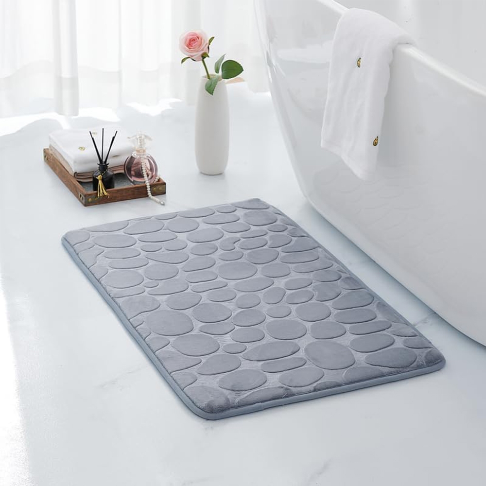 Imagem do produto KIT1-KIT4 Tapete De Banho Antiderrapante Absorvente De Água Com Padrão De Pedra Para Banheiro 60x40cm 2