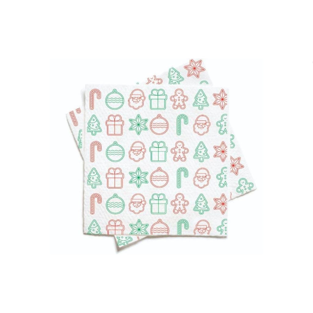 100 Guardanapo de Papel Natal Guardanapo Decorado Feliz Natal Decoração Ceia de Natal