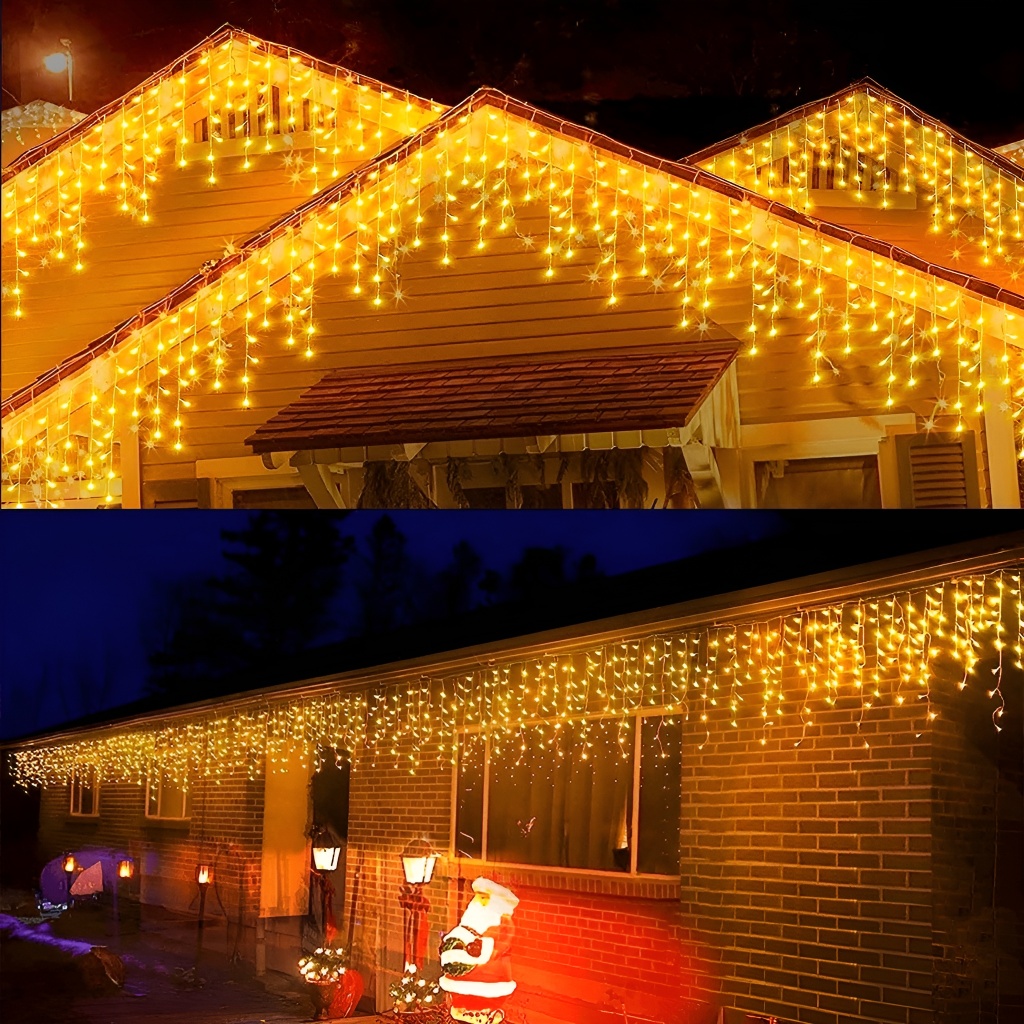 Cascata de LED Grande - 10 metros 400 LEDS Decoração de Natal Pisca ...