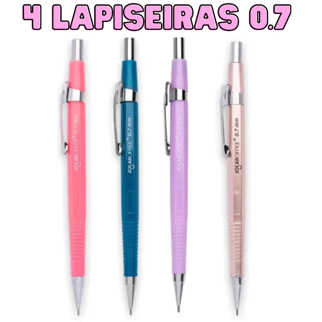 Joca Office Kit 04 Lapiseira Técnica Hexagonal 0.7 Cores Sortidas