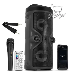 Caixa De Som Portátil Bluetooth Rádio Fm Usb Sd Controle Remoto Microfone Torre em Oferta na Shopee