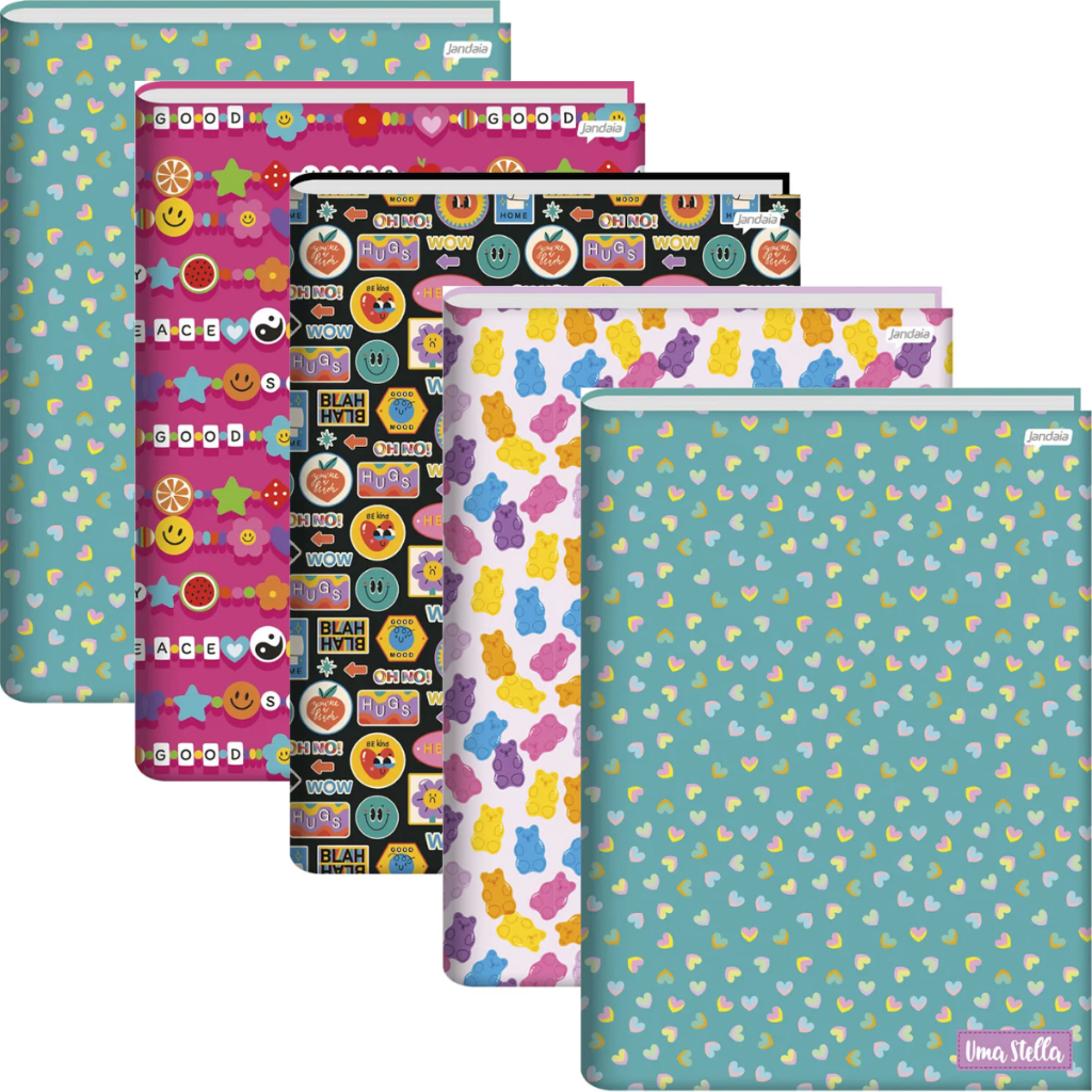 CADERNO GRANDE BROCHURA A4 STELLA 80 FOLHAS ESCOLAR 20 X 27,5 CM CAPA ...