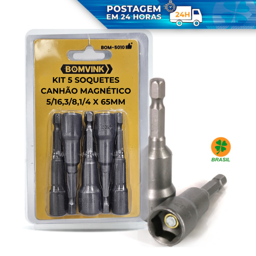 NS2 ソフト　四点セット Kit Jogo Soquete Magnetico Sextavado Parafusadeira 5 Unidades