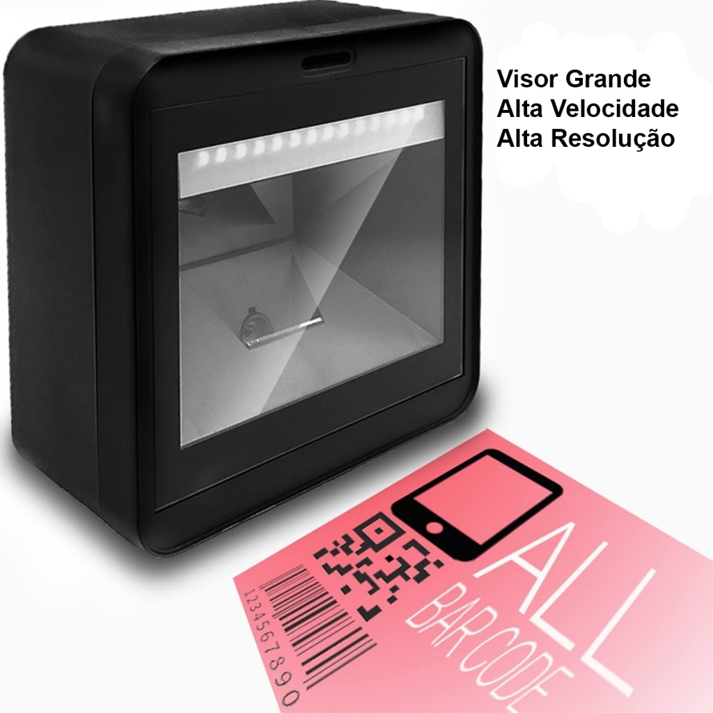 Leitor Scanner de código de barras 1d e 2d Qr Code Fixo Pdv Mesa ...