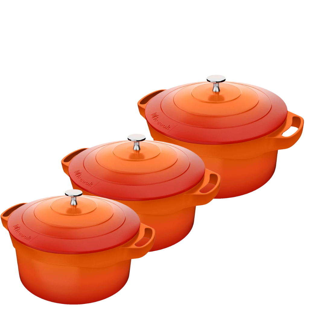 Jogos De Panelas Premier Orange 3 Peças Le Cook