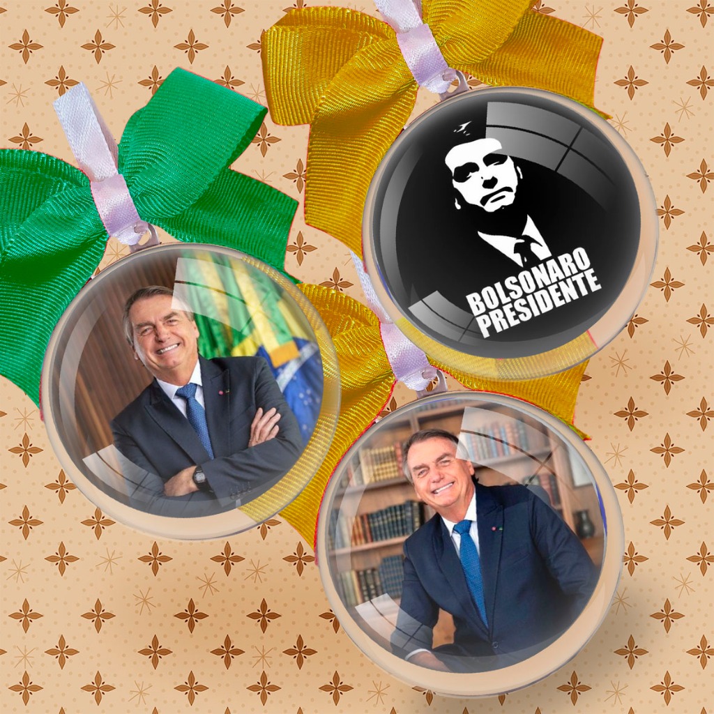 Bolinhas de Natal Bolsonaro 6,5cm