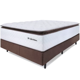 Cama Box Queen Colchão Molas Ensacadas com Pillow Extra Conforto 158x198x72cm Premium BF Colchões