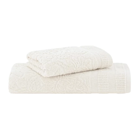 Jogo de toalha de banho Buddemeyer Vanilla 100% algodão 2 peças extra soft 410 g/m² banho e rosto
