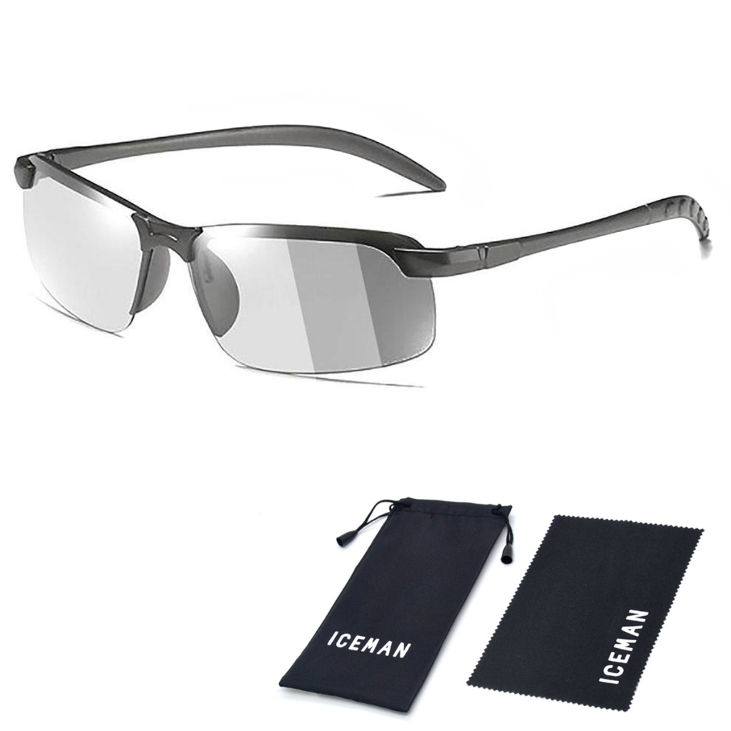 Óculos De Sol Masculino Polarizado Fotocromático Fotocrômico Sensível A Luz Escurece No Sol 0256