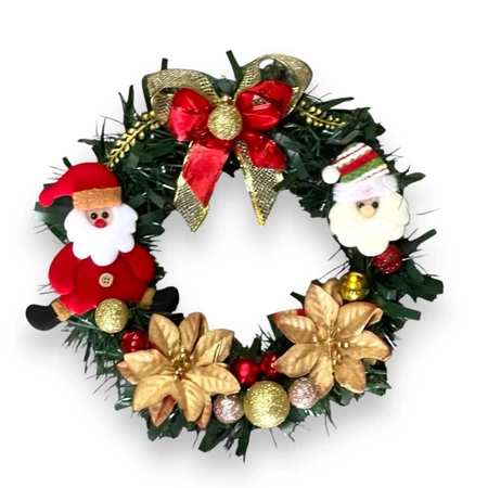 Guirlanda de natal decorada enfeite de porta natal decoração natal guirlanda natalina 30cm