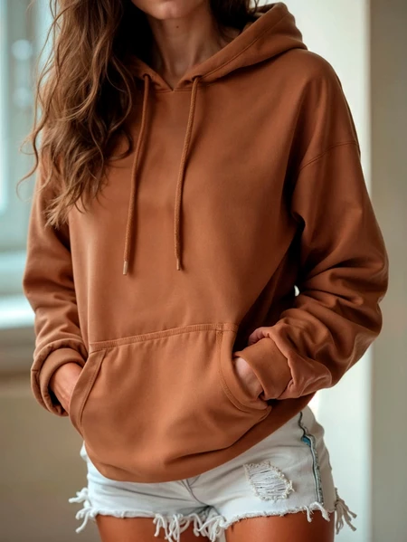 Moletom Feminino Blusa de Frio Canguru Com Capuz Liso Basico Com Cordão Bolso Blusão Inverno Premium