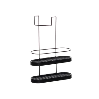 Porta Shampoo Suporte Box 2 Andar Sem Furo Não Enferruja Preto