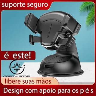 Trava Automática Anti-Queda Suporte Celular Automotivo Magnético 360° Imã Veícular Universal