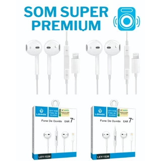 KIT COM ATÉ 3 Fone de Ouvido com fio PREMIUM Certificado C/Microfone p/phone XR 11 12 13 14 15