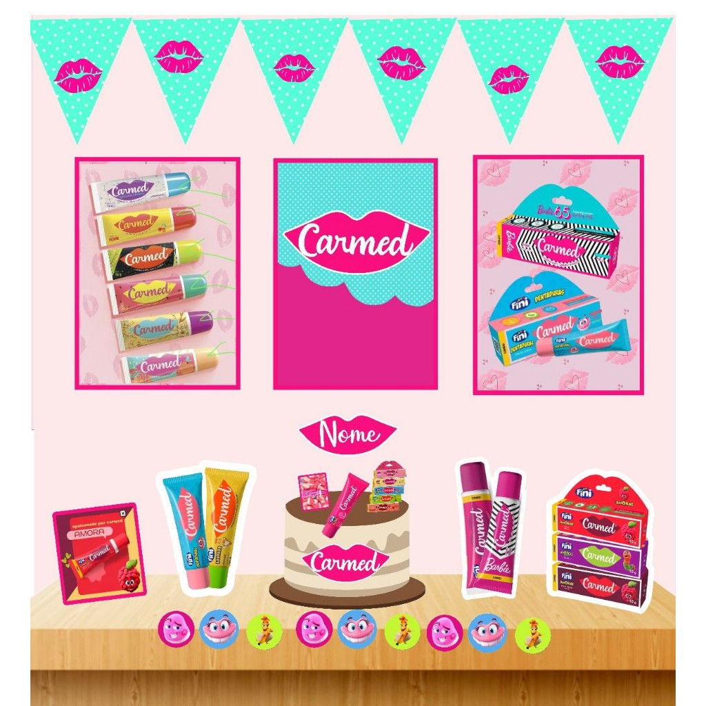 DECORAÇÃO CARMED - KIT FESTA EM CASA CARMED - FESTA MENINA | Shopee Brasil