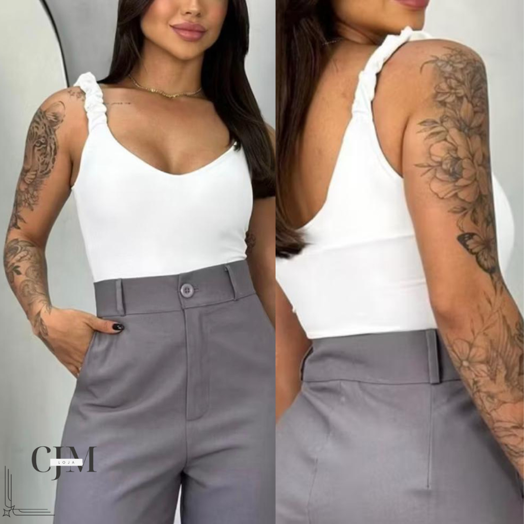 Body Feminino Suplex Alça Franzida Com Bojo | Shopee Brasil
