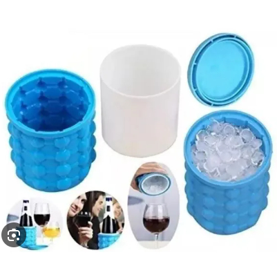 Mini Balde Forma De Gelo Em Silicone Cubos Ice Magic