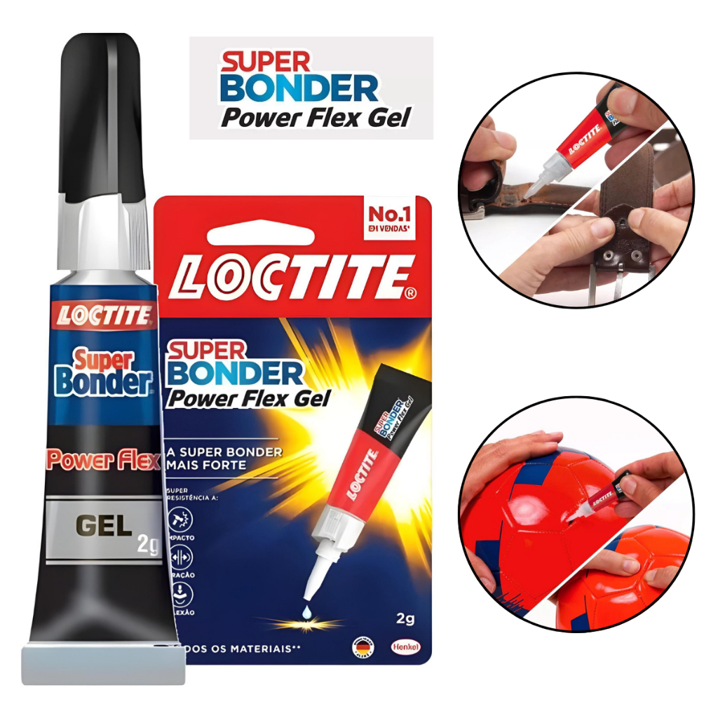 Loctite Super Bonder Power Gel, Cola Transparente Flexível, Cola ...