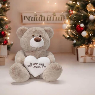 Ursinho de Pelúcia Fofuxo Pequeno 30cm Urso Baby Pelucia Teddy Presente Namorada Coração Chocolate