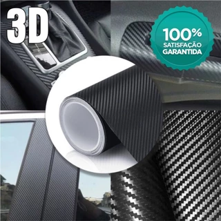 Envelopamento Fibra Carbono Preto- 1mx30cm Para Coluna Carro em Oferta na Shopee