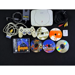 Psone Destravado Com Controle Original. Funcionando Normal. Playstation 1. Ps1. Acompanha 7 Jogos incluindo Castlevania.