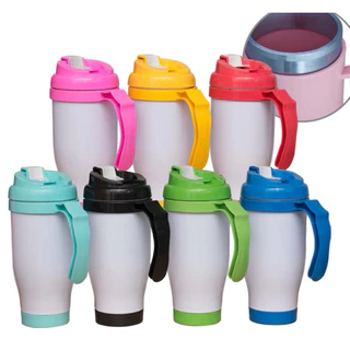Caneca térmica tampa colorida personalizada com seu nome ou tema de preferencia