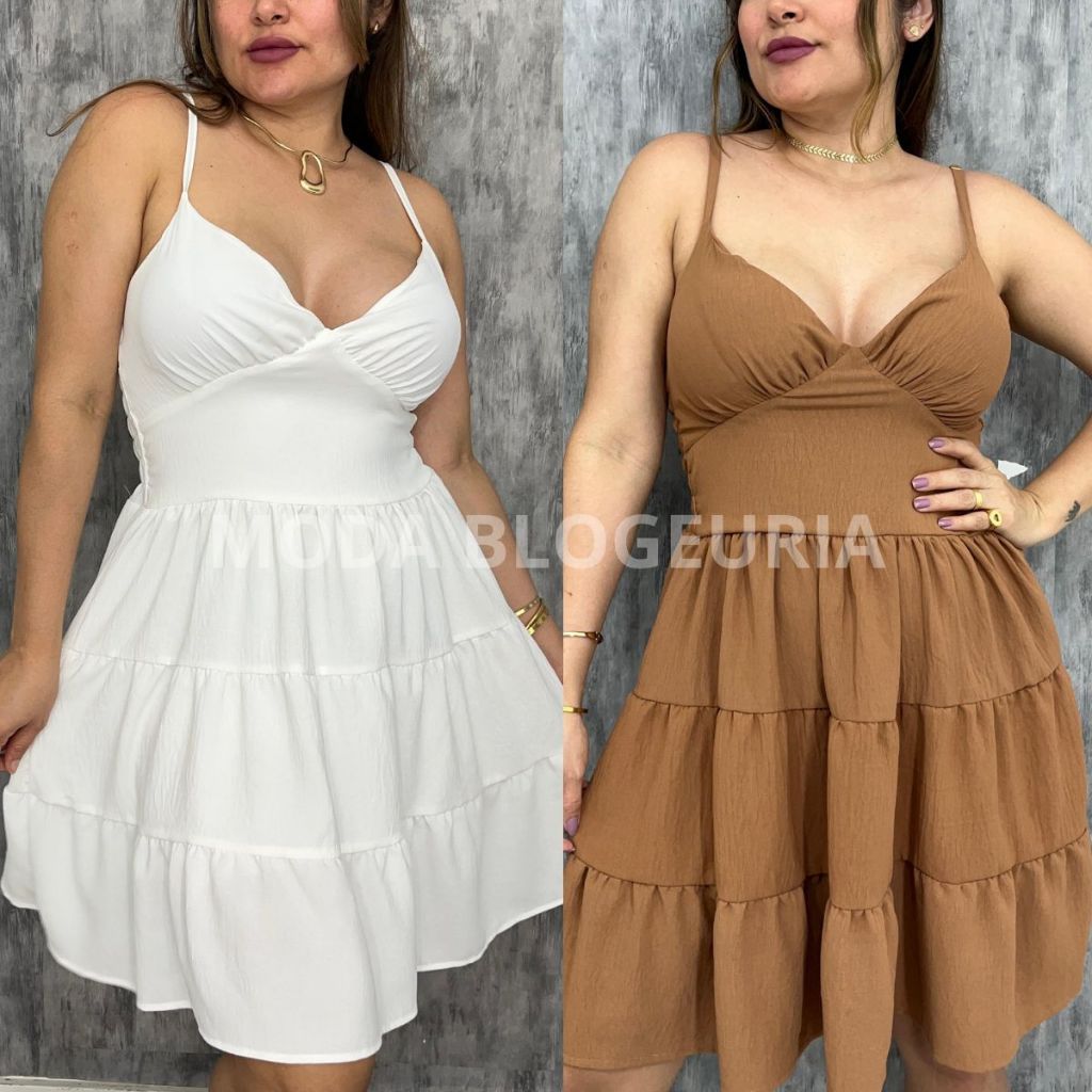 Vestido Feminino Elegante Alcinha Soltinho Curto Com Bojo Rodado vestido branco revillion Natal verm