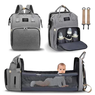 Mochila Maternidade Térmica que vira Berço Multifunções Impermeável bols MY001 em Oferta na Shopee