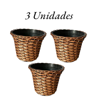 Kit C/3 Unidades Vasos Para Plantas Flores Fibra Sintética 18x15 Crisântemo Envio Imediato.