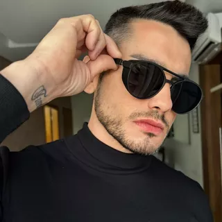 Oculos Preto Masculino Alok Tendencia de Moda Acetato Italiano Seven Balada Rave Festa