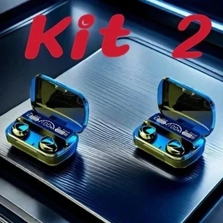 Kit M10 Bluetooth 5.1 Fones de ouvido sem fio TWS estéreo com carregador Power Bank em Oferta na Shopee
