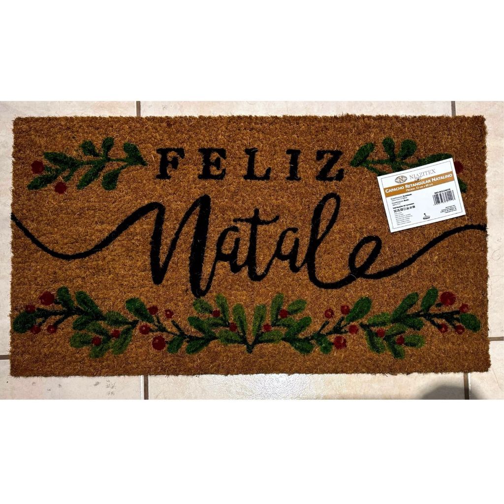 Capacho Fibra de Coco Natalino - 33cm x 60cm