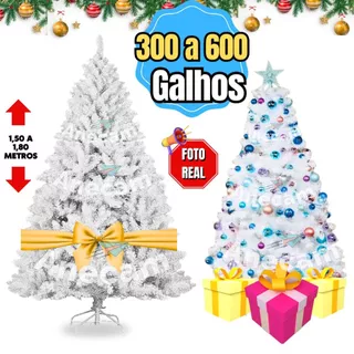 Árvore de natal 1,80 Metros Branca Tradicional Pinheiro Cheia Luxuosa Modelo PREMIUM E outros modelos