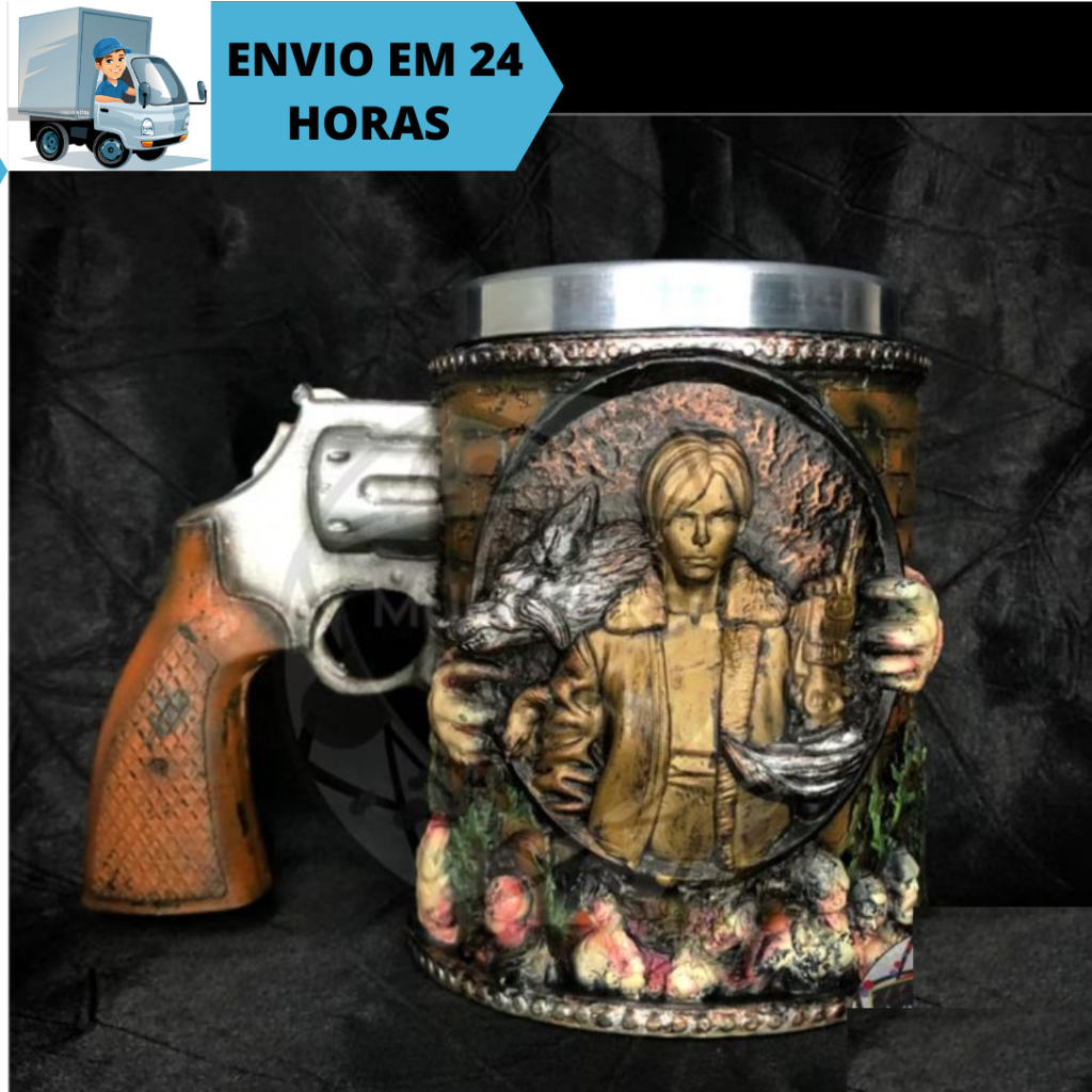 Caneca/Copo Leon S. Kennedy Resident Evil 4 - 3D Resina 300cm Promoção