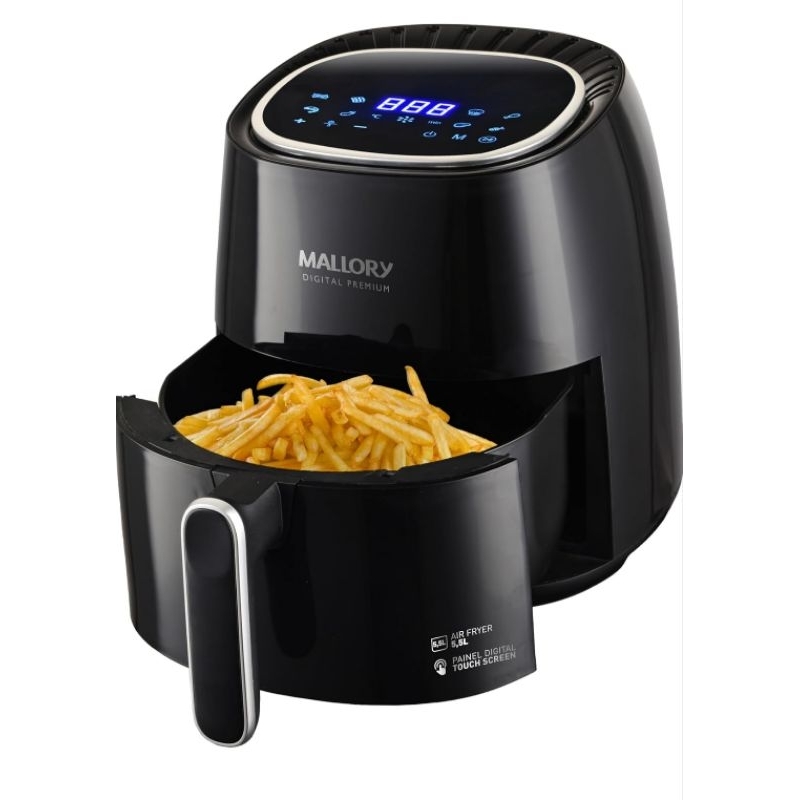 Fritadeira Air Fryer Digital Premium Mallory 5,5Litros - Painel 100% Digital - 1500W de Potência