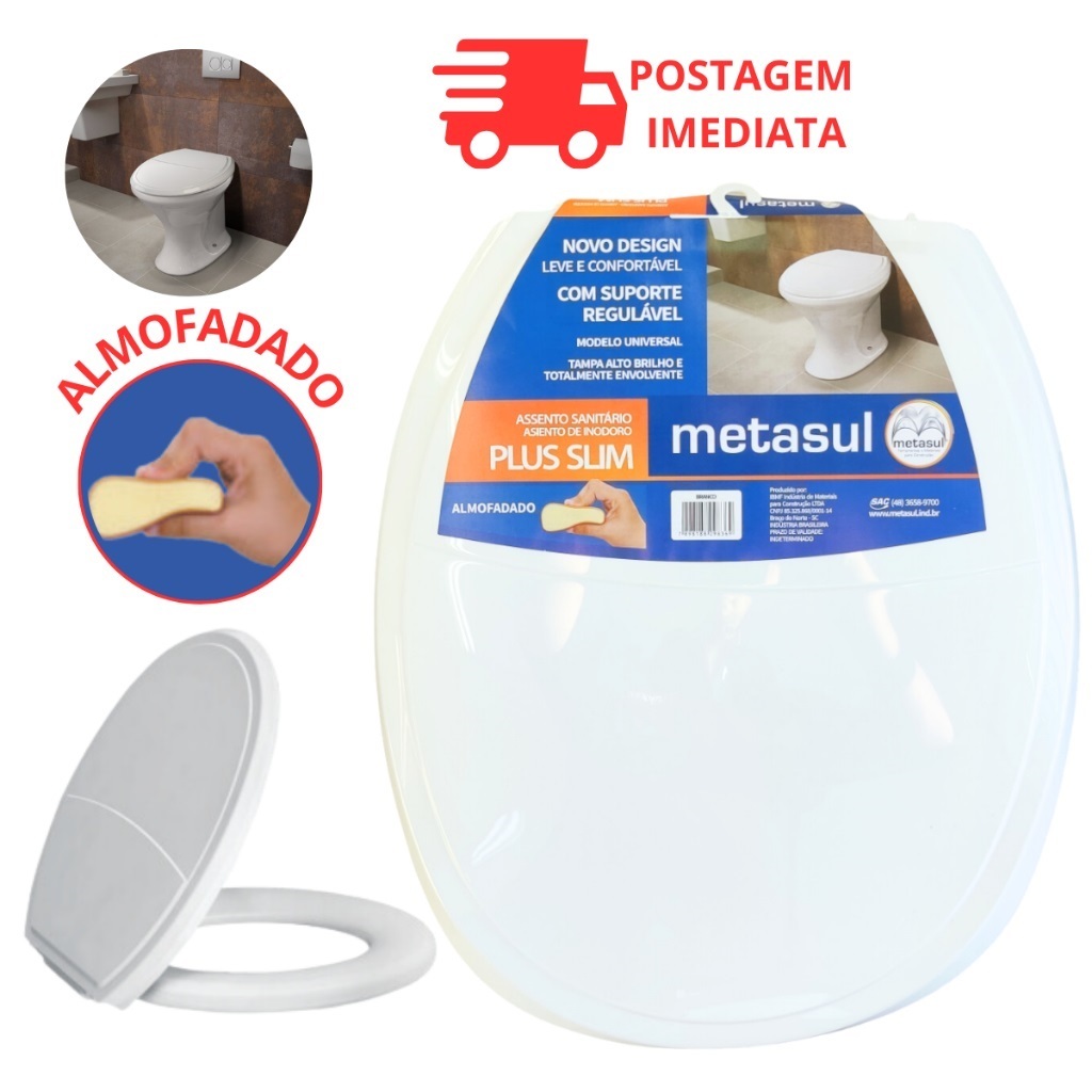 Assento Sanitario Almofadado Universal Tampa De Privada Tampa Vaso Almofadado Oval Deca
