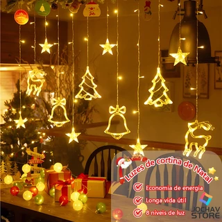 Luzes De Natal Festão Fita 138 LED Com 8 Funções 3,5 Metros 110V 220V Pisca E Cascata Cortina Decoração Corda HX630