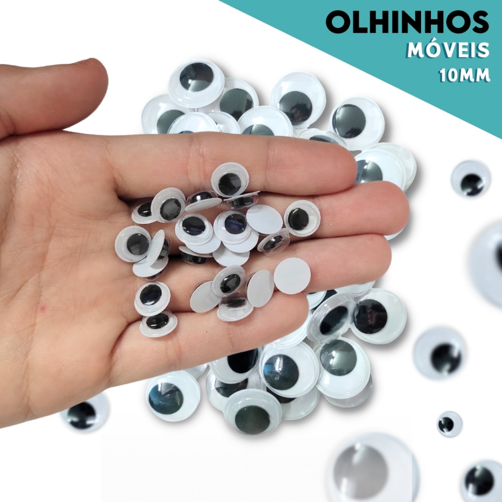 Olhinhos Móveis para Artesanato-10 - Pacote com 100 Unidades - BNVT