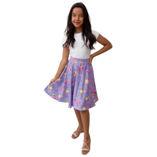 Saia gode estampada infantil realeza