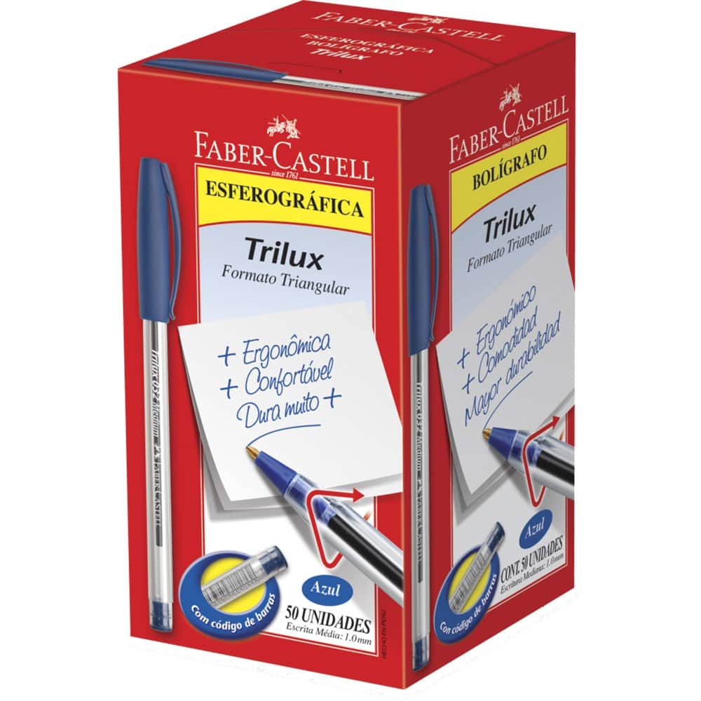 Kit 10 Canetas Faber Trilux ponta Media