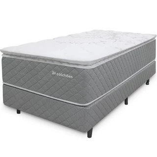 Cama Box Solteirão Colchão Molas Ensacadas com Pillow Top Extra Conforto 97x203x72cm - BF Colchões