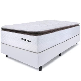 Cama Box Solteiro Colchão Molas Ensacadas com Pillow Top 88x188x72cm Premium Sleep BF Colchões