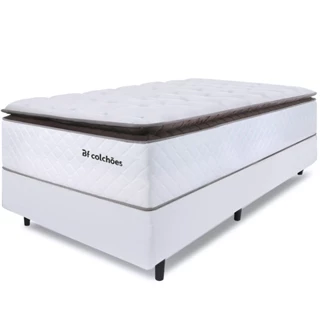 Cama Box Solteirão Colchão Molas Ensacadas com Pillow Top 97x203x72cm Premium Sleep BF Colchões