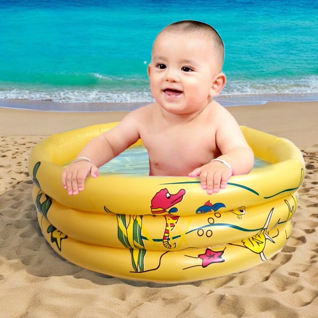 piscina inflável infantil para bebê na praia 60cm 26L | Shopee Brasil