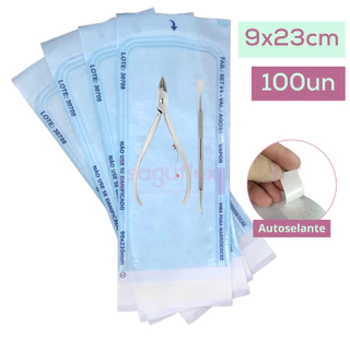100 Unidades Envelope 9x23cm Autoclave Esterilização Auto Selante Papel Grau Cirúrgico em Oferta na Shopee