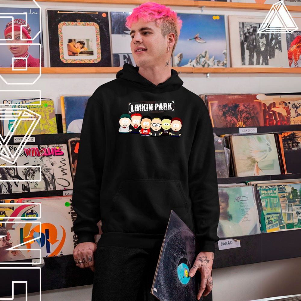 Blusa De Frio Moletom Algodão Com Capuz Banda De Rock Linkin Park Cartoon South Park Unissex