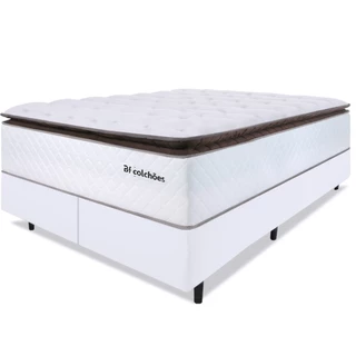 Cama Box Queen Colchão Molas Ensacadas com Pillow Top 158x198x72cm Premium Sleep BF Colchões