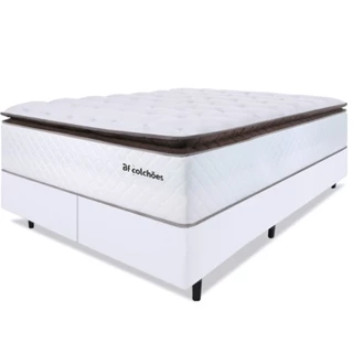 Cama Box King Colchão Molas Ensacadas com Pillow Top Extra Conforto 193x203x72cm Premium BF Colchões