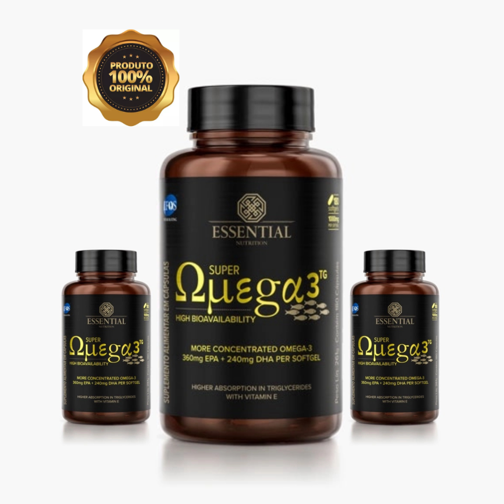 Omega 3 Tg 1000mg 180caps Essential Nutrition Original | Shopee Brasil